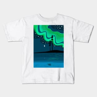 Polarnight with Northern lights Kids T-Shirt